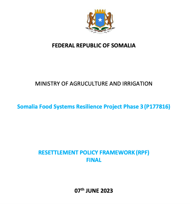 FSRP - Resettlement Policy Framework (RPF)